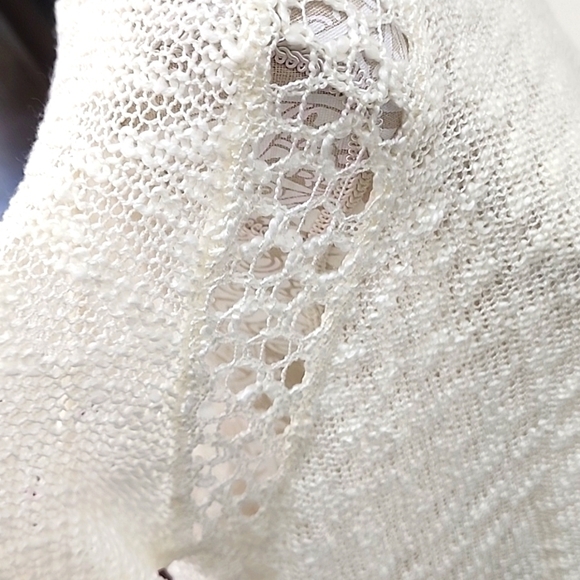 India Boutique Boho Crochet Dress/Swim Cover. Ivory, One Size. - Picture 4 of 5